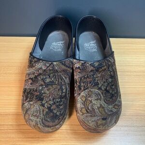 Dansko Velvet Paisley Tapestry Comfort Clog Shoes Nursing Womens EU 42 / 11.5-12